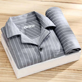 Oliver Luxe Men's Pyjama Set – Grey Striped