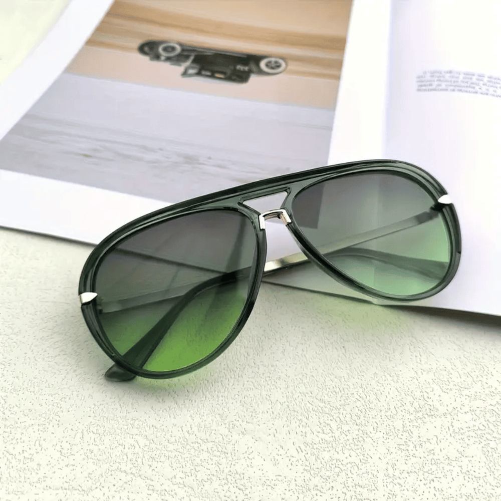 Double-Bridge Aviator Sunglasses – Lightweight Metal Frame, 4 Colors, Unisex