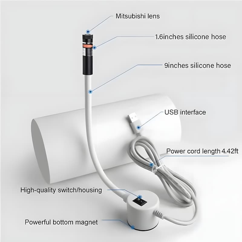 Magnetic Laser Sewing Guide – USB Powered, Flexible Silicone Arm & 3 Light Modes