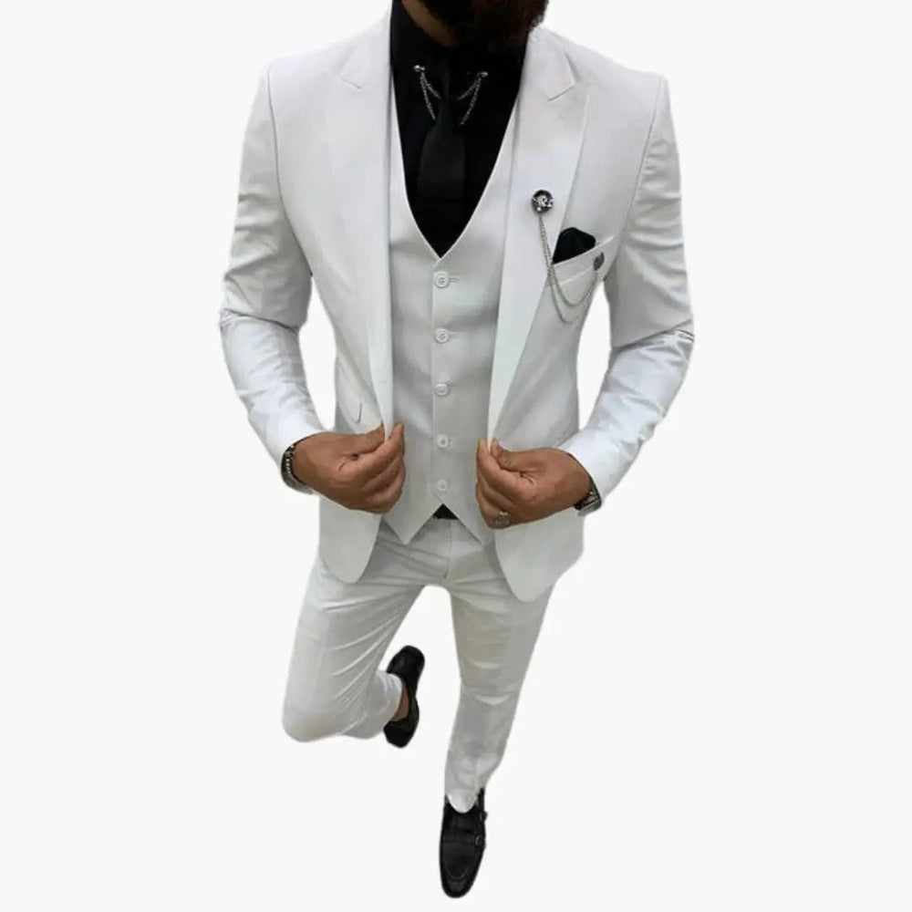 Men's Three-Piece Suit – Notch Lapel, Vest Included & Tailored Fit