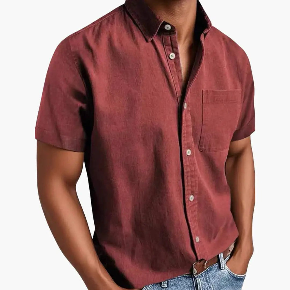Men's Short-Sleeve Shirt – Chest Pocket, Lightweight & Breathable
