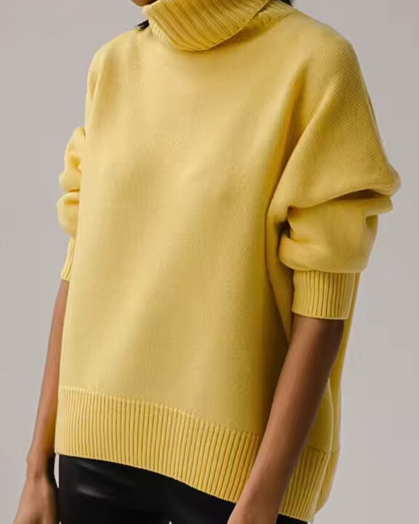 Lesley Oversized Roll Neck Sweater - Cozy Knit Pullover for Women