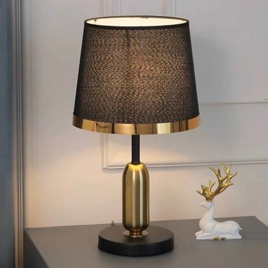 Table Lamp – Vintage Black & Gold Finish, Modern Retro Style & Accent Lighting