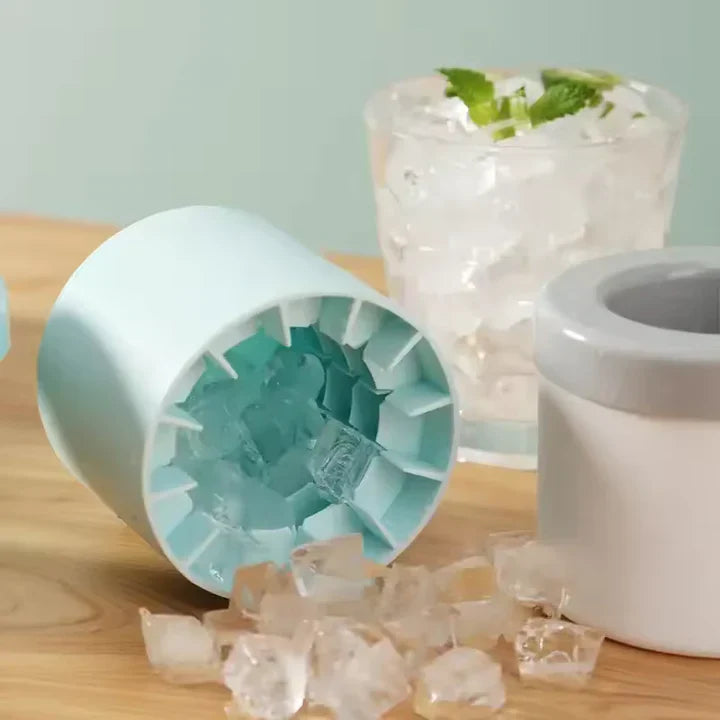Silikon-Eiswürfelform für 6 große Eiswürfel – Perfekte Eiswürfel für Cocktails, Getränke & Partys