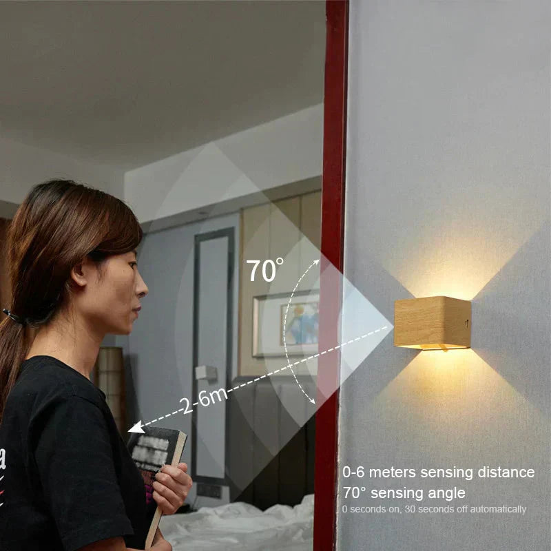 Cordless LED Wall Light with Motion Sensor – 3000K Warm White, USB Rechargeable & Magnetic Mount