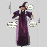 Animated Halloween Witch Decor with Sound and Glowing Eyes
