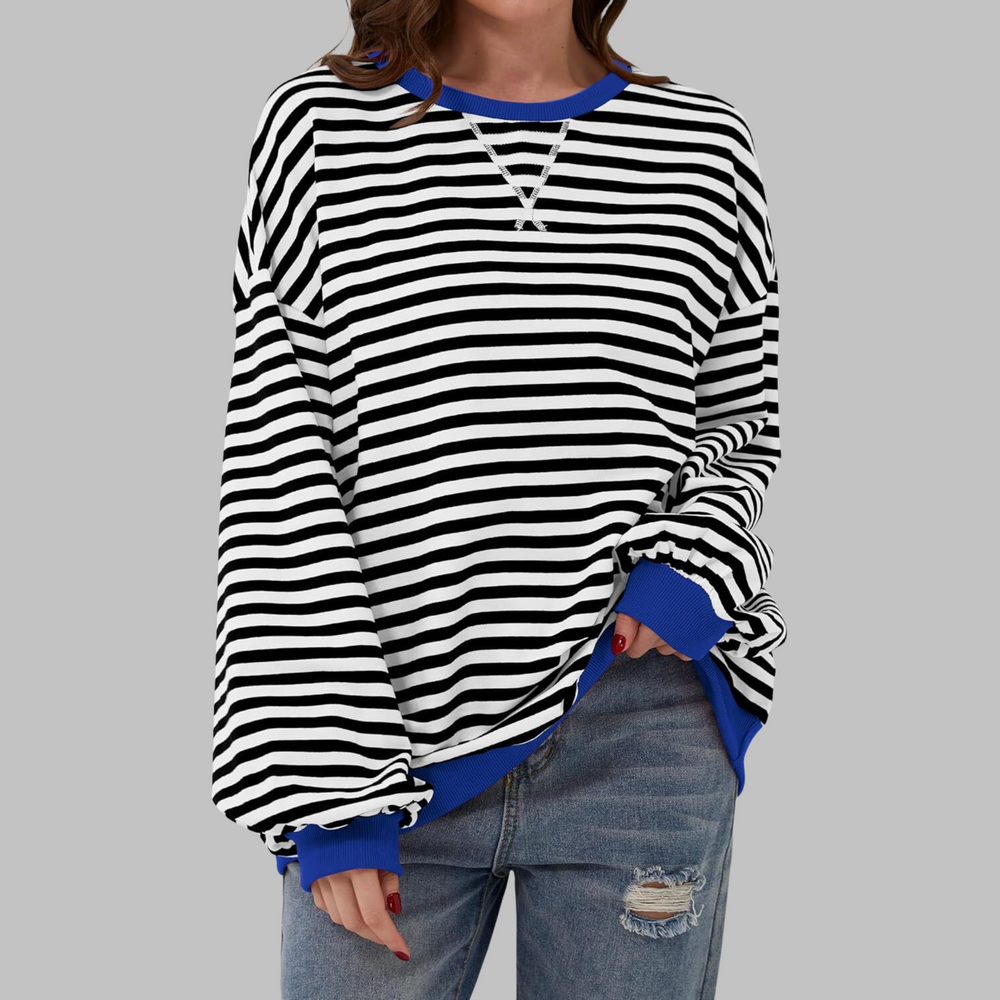 Optimized Product Title: LUKA™ Striped Long Sleeve Casual Sweatshirt with Round Neck - Stylish & Comfortable Everyday Wear

This title includes relevant keywords while enhancing clarity and appeal for potential customers.