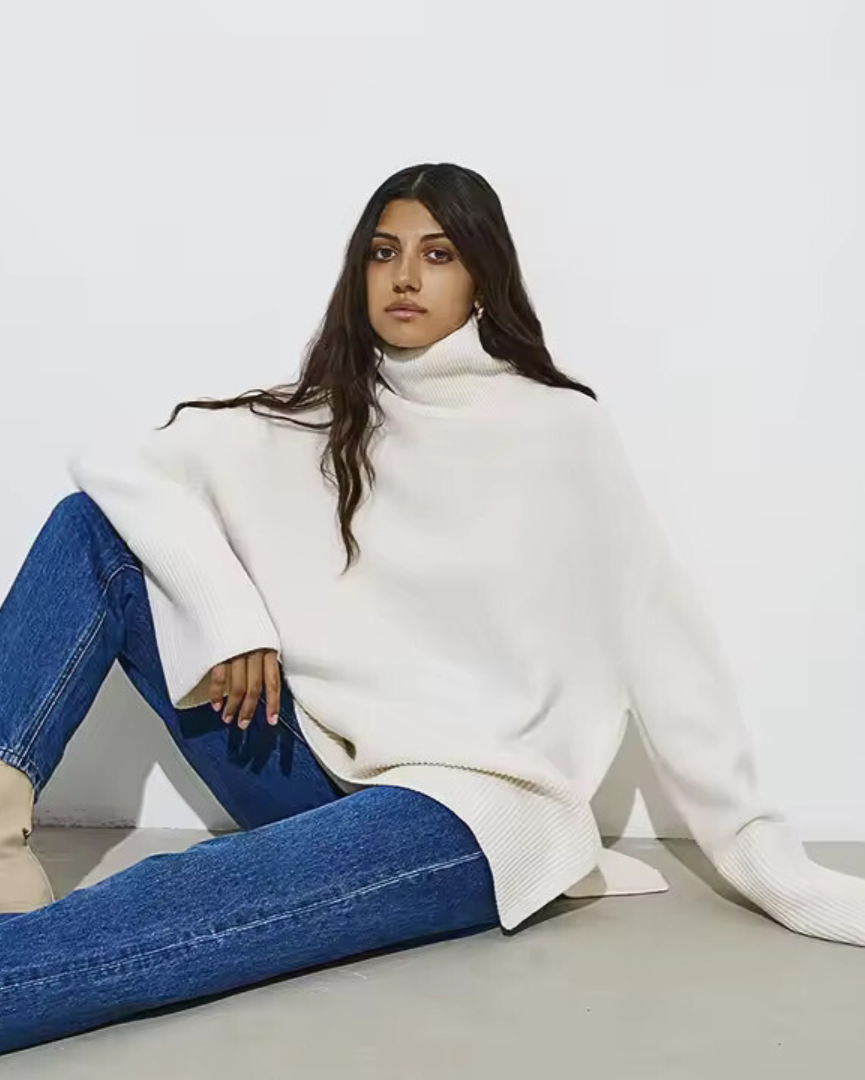Enhanced Product Title: "Emma Women's Cozy Turtleneck Sweater - Stylish & Comfortable Roll Neck Pullover for Fall/Winter Fashion" 

This title includes relevant keywords and phrases that can help improve visibility and attract potential buyers on Google S