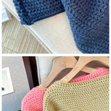 Cozy Plus-Size Fall Sweater - Lounge-Style with Trendy Color-Block Patch Design