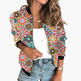 Bomber Jacket – Women's, Lightweight & Floral Pattern