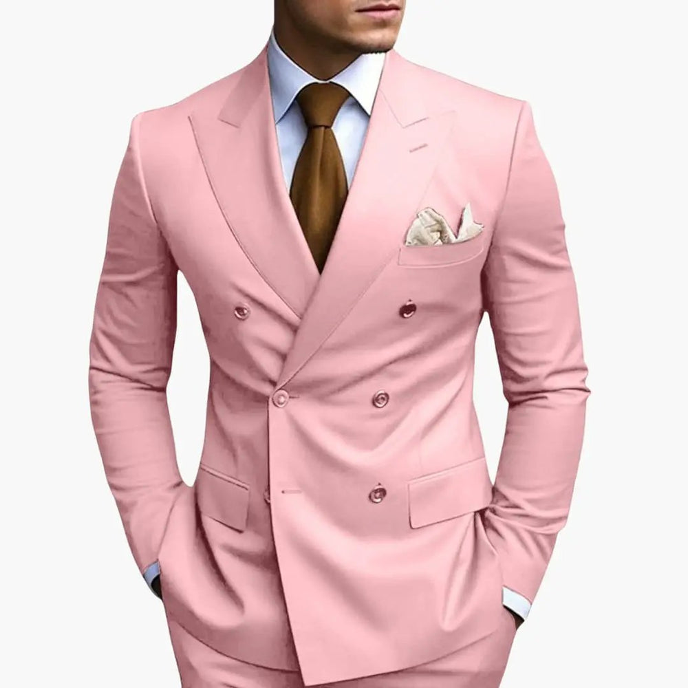 Men's Wedding Suit – Double-Breasted Jacket, Notched Lapel & Two-Piece Design