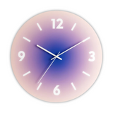 Glass Wall Clock – 30cm, Silent Quartz Movement in Orange, Blue or Purple