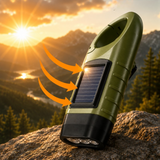 Hand-Crank LED Flashlight – Solar & Dynamo Charging, Rechargeable & Compact Design