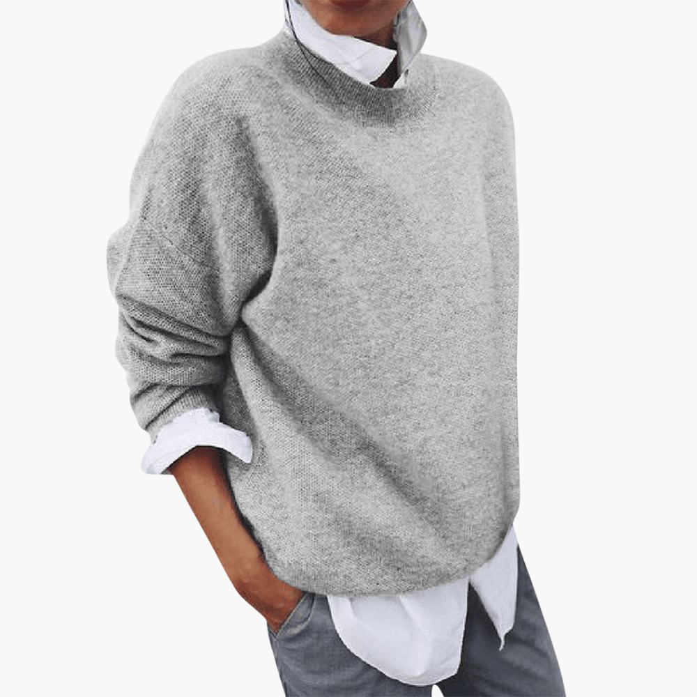 Women's Sweater – High Collar, Oversized Fit & Soft Knit