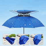 Hands-Free Umbrella Hat – 77cm Canopy, Adjustable Chin Strap & Sun/Rain Protection