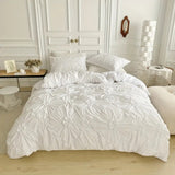 Quilt Cover Set Floral Pleated Bedroom Bedding