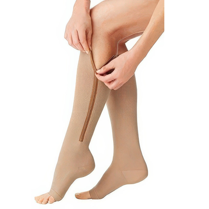 Compression Socks – Zipper Closure, 20-30 mmHg Firm Support & Unisex Fit