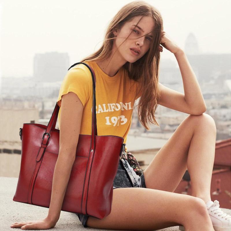 Women's Leather Handbag – Large Capacity, Adjustable Strap & 30×12×26cm PU Leather