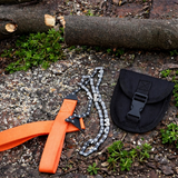 Folding Pocket Saw with Fire Starter – 65Mn Steel Blade, Ballistic Nylon Handle & Belt Holster