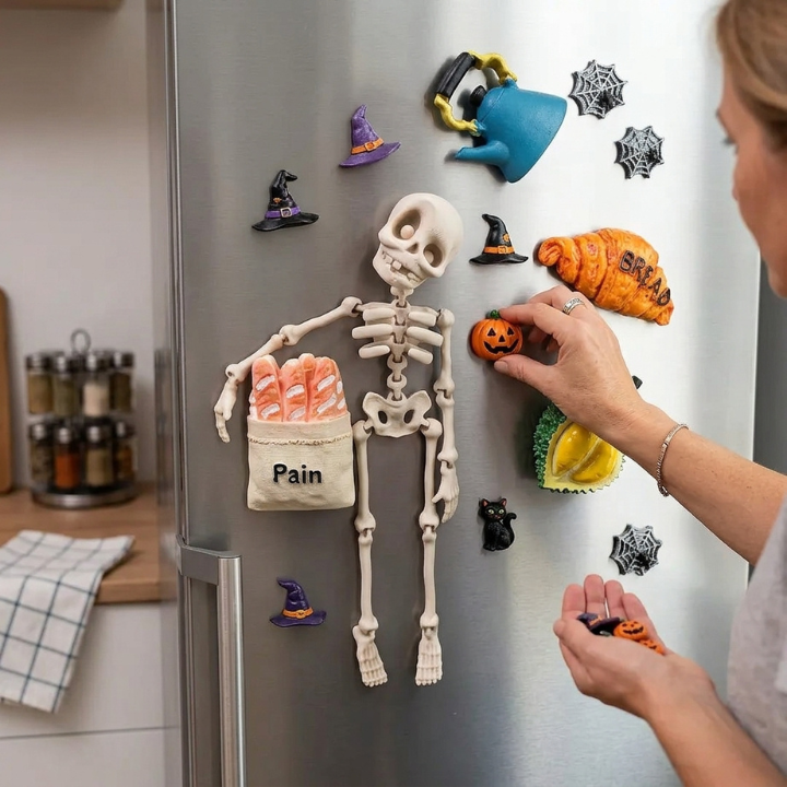 Skeleton Halloween Fridge Magnet with Movable Joints