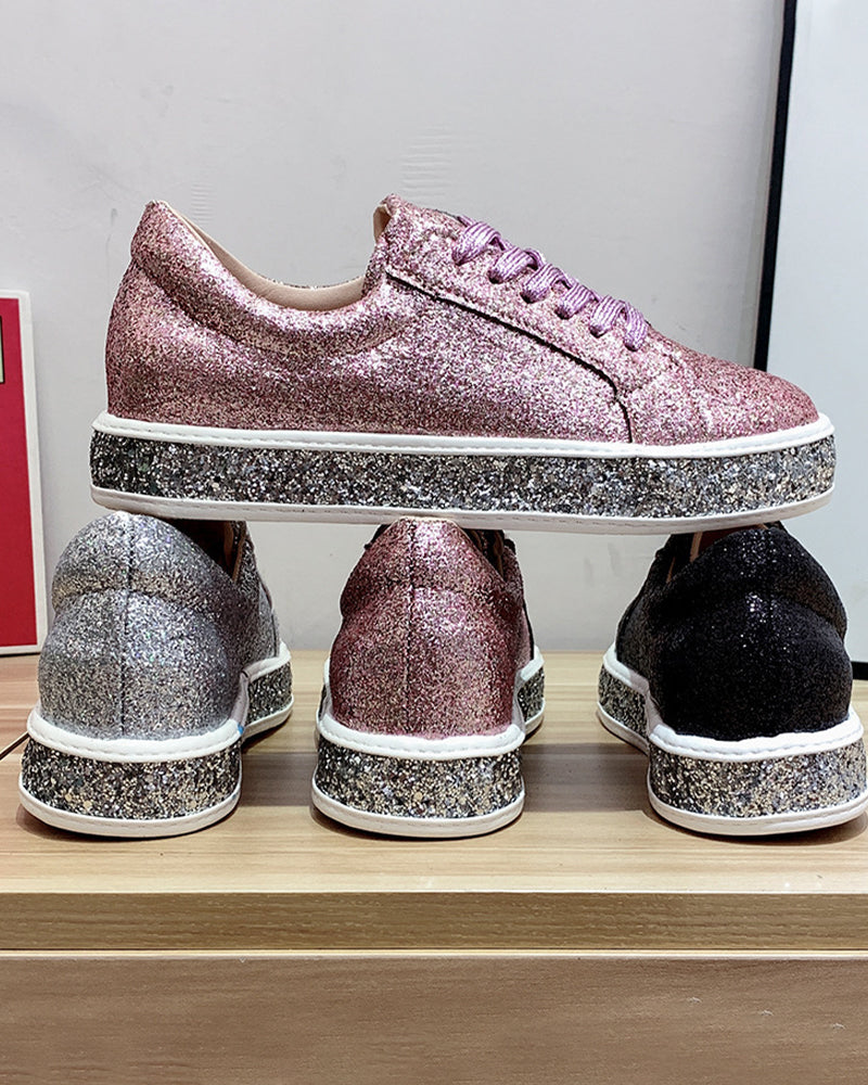 Sienna – Women's Platform Glitter Sneakers