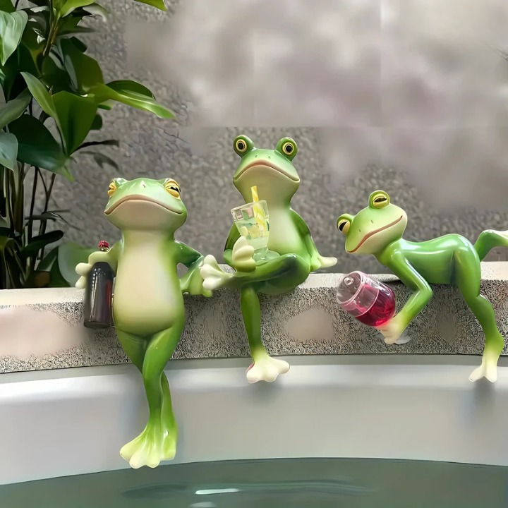 Frosch-Figur für Blumentöpfe und Garten