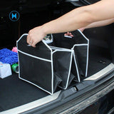 Foldable Car Trunk Organizer – Waterproof, 3 Compartments & Black Nonwoven
