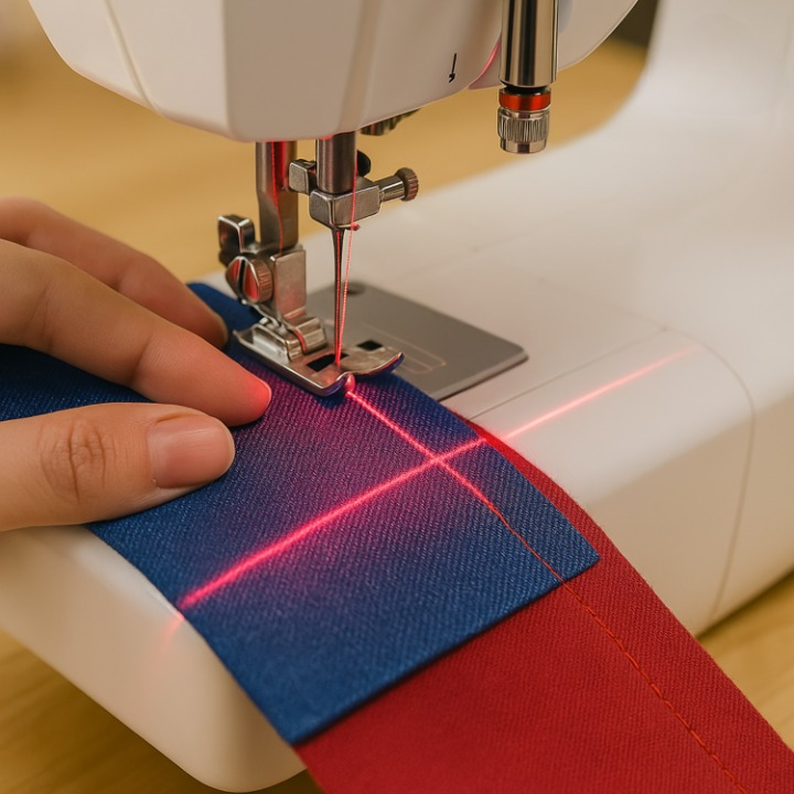 Magnetic Sewing Machine Laser Guide – Universal Fit, Adjustable Width & Crosshair/Dot/Line