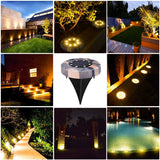 Solar Garden Pathway Lights – 12 LEDs, Warm White & Set of 8 with Ground Stakes
