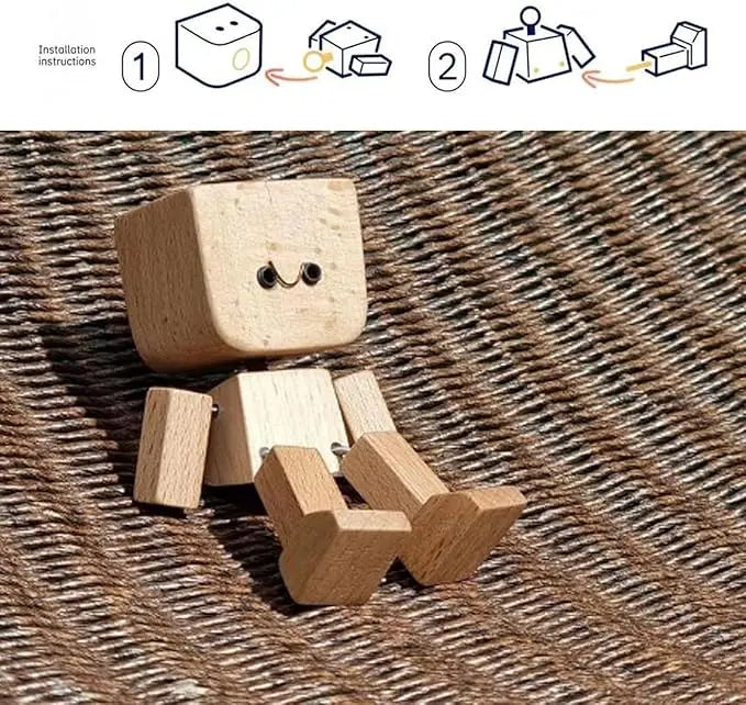 Handgemachte Holzfigur – Wippender Begleiter für Fröhliche Autofahrten | Perfektes Geschenk für Kinder und Autofans