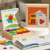 Magnetisches Holz-Puzzle mit geometrischen Formen