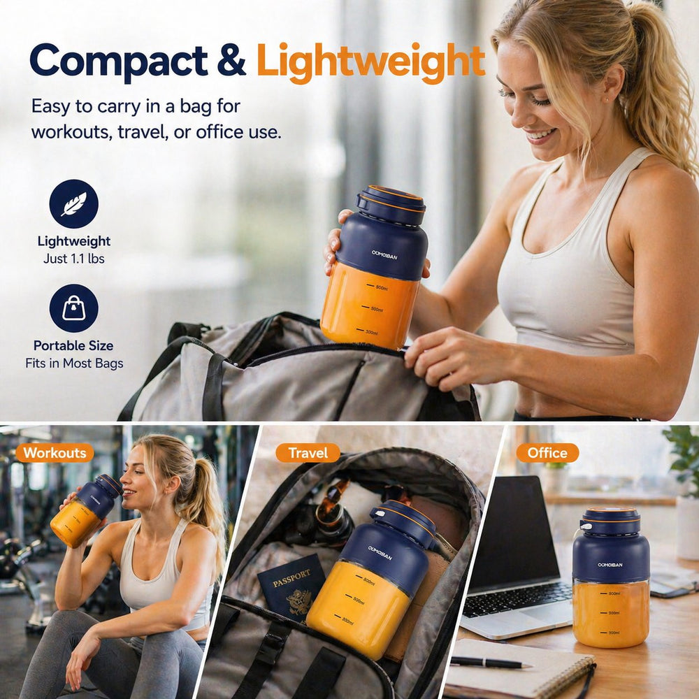 Portable Personal Blender – 800 ml, USB Rechargeable & Cordless