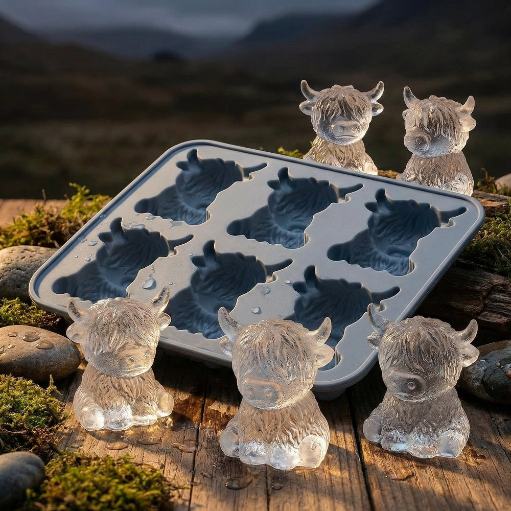 Highland Cow Ice Cube Tray – Silicone, 6 Cavities & BPA-Free