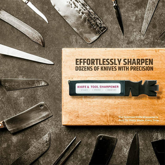 3-in-1 Knife & Tool Sharpener – Built-In Whetstone, Tile & Glass Cutter, 19.8cm