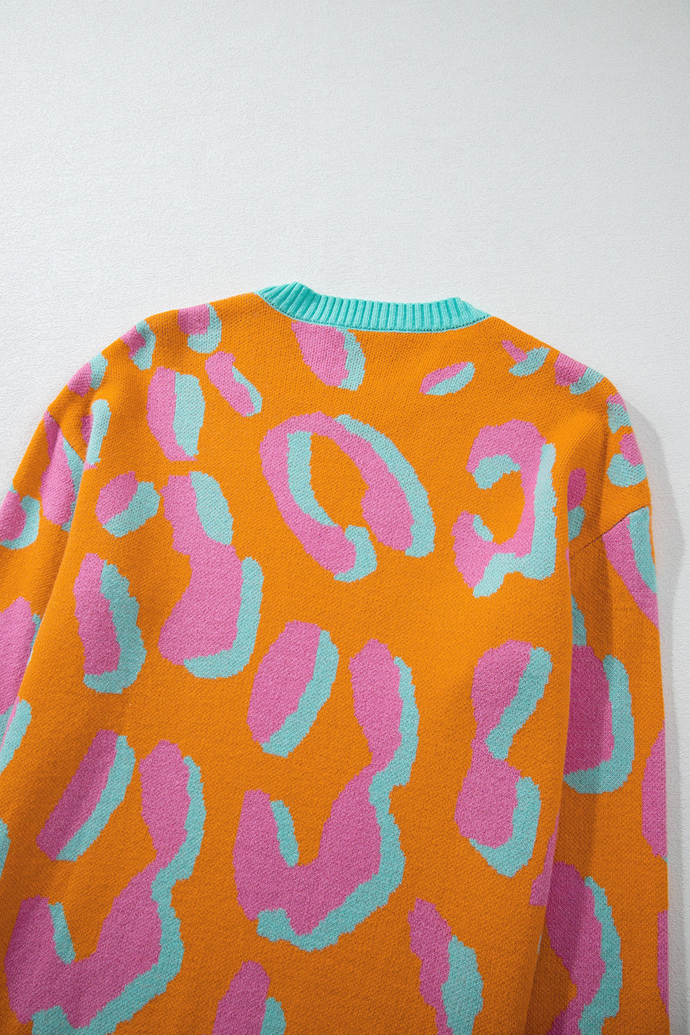 Ladies' Sweater With Color Block Leopard Print And Round Neck - Liora - 12