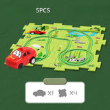 Kids Puzzle Road Play Set – Toy Car, Traffic Signs & 47×25cm Track