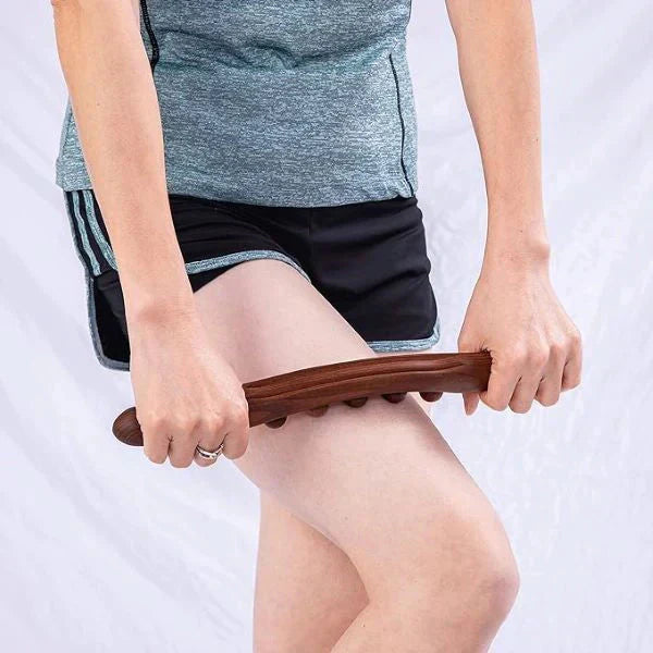 Wooden Massage Roller Stick – Beech Wood, 5 Massage Balls & Lymphatic Drainage