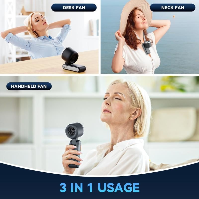 Foldable Handheld Fan – Brushless Motor 13550 RPM, 5 Speeds & 10-Hour Battery