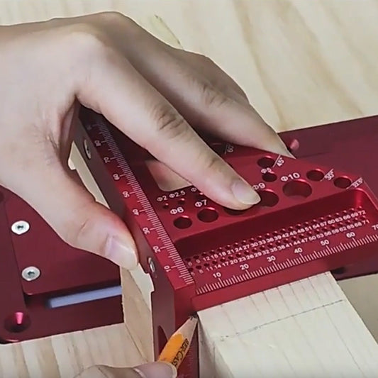 Aluminum Angle Ruler – 90° & 45° Measuring, Laser Scale & Pre-Drilled Holes