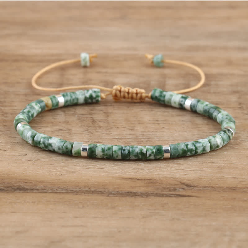 Seraphina – Braided Bracelet with 2.4mm Natural Stone Beads