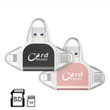 4-in-1 Memory Card Reader – USB, USB-C, Micro-USB & Lightning, SD & MicroSD