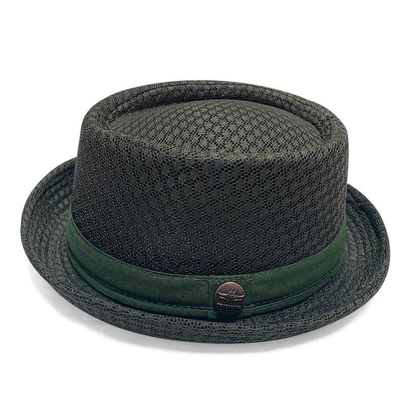 Pork Pie Mesh Hat – Breathable Summer Fedora, Unisex, Adjustable 58–60cm