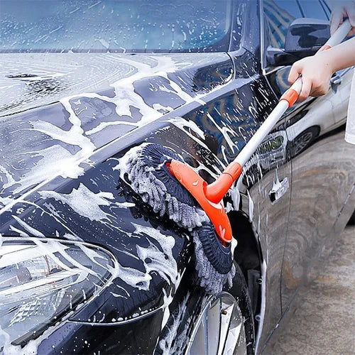 Telescopic Car Wash Mop – 80–135cm Reach, Double-Layer Microfiber Head & 360° Rotation
