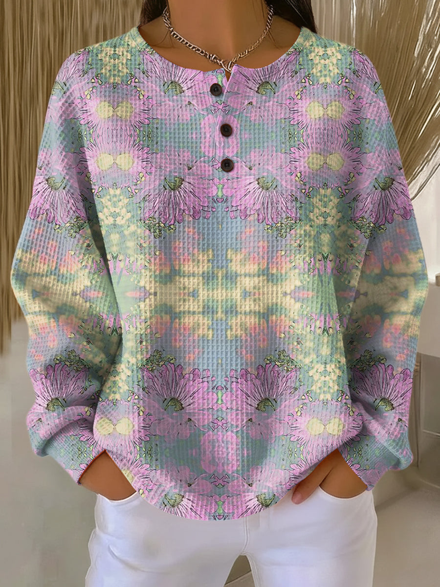 Alma Ethnic Floral Pattern Pullover - Stylish & Comfortable Knitwear for Every Occasion