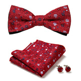 Men's Bow Tie Set – Pocket Square & Cufflinks, Polyester & 36 Designs