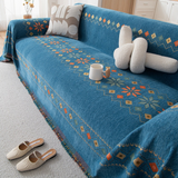 Chenille Sofa Throw – Reversible Geometric Fringe, Machine-Washable & 180×130–300cm