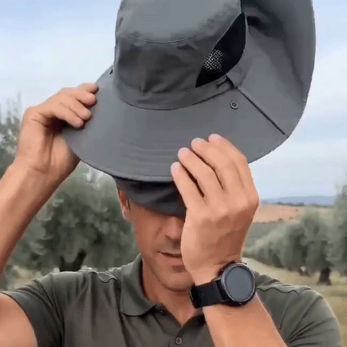 Unisex Wide-Brim Sun Hat – Detachable Neck Flap, Face Mask & Breathable Mesh