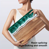 Wave Resin Cutting Board | Ocean-Inspired Acacia Wood Cheese & Serving Board