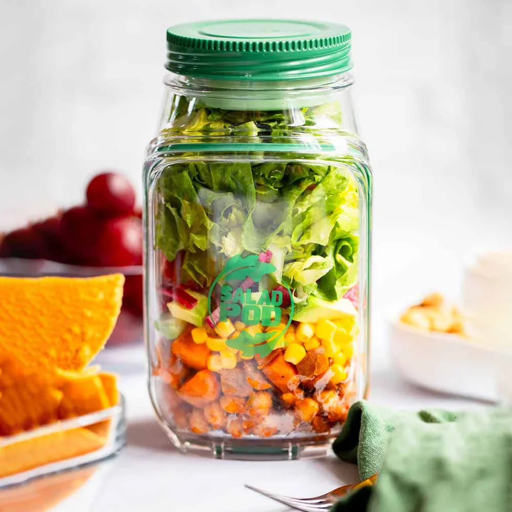 Layered Salad Container – Leak-Proof Dressing Cup, 1.1L, BPA-Free Tritan