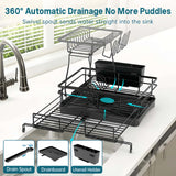2-Tier Dish Drying Rack – Expandable, Drip Tray & Cutlery Holder